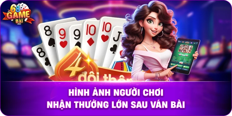 Hình ảnh người chơi nhận thưởng lớn sau ván bài. Quy trình nạp rút tiền minh bạch tại sảnh game bài